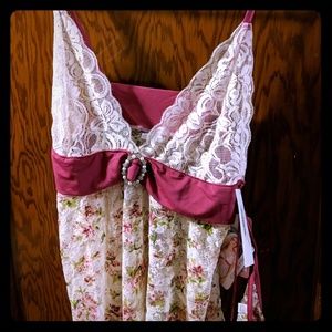 Floral maroon babydoll
